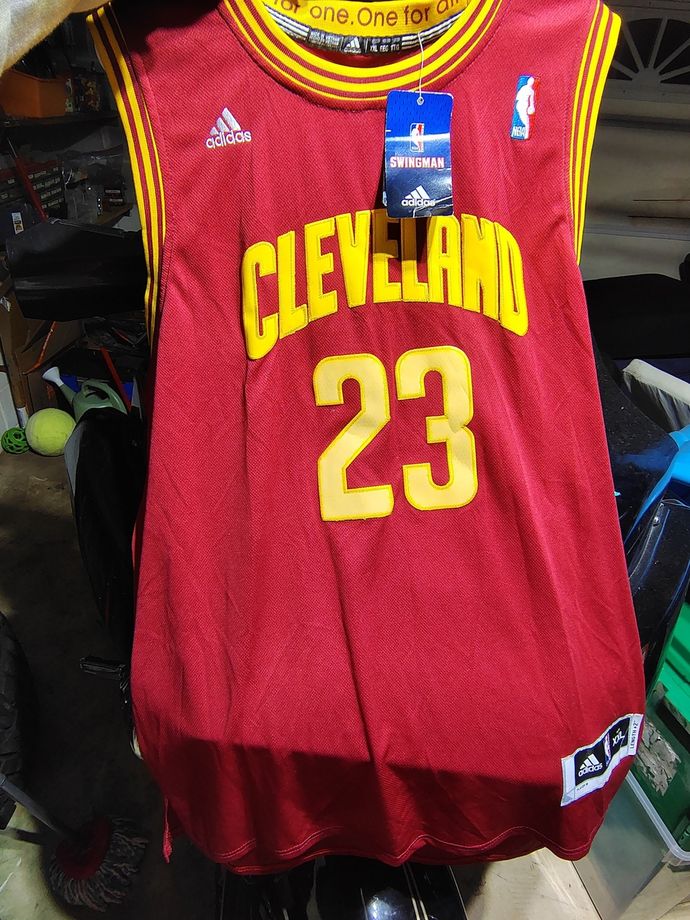 adidas LeBron James Cleveland Cavaliers Swingman Jersey #23 Red & Yellow XXL